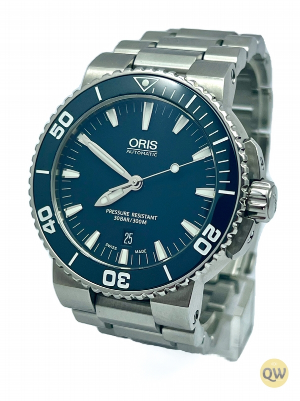 Oris Aquis Date Blue Steel and Rubber 