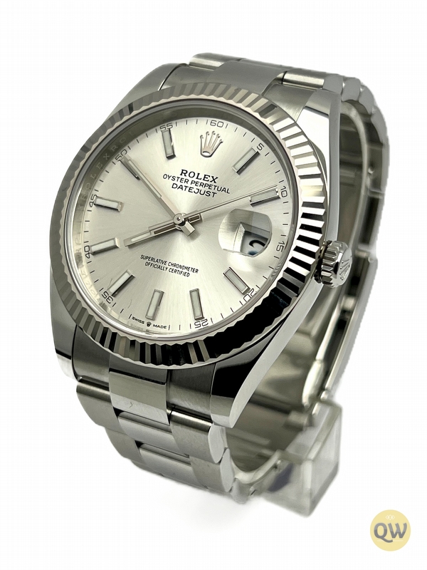 ROLEX DATEJUST 41 FLUTED SILVER DIAL