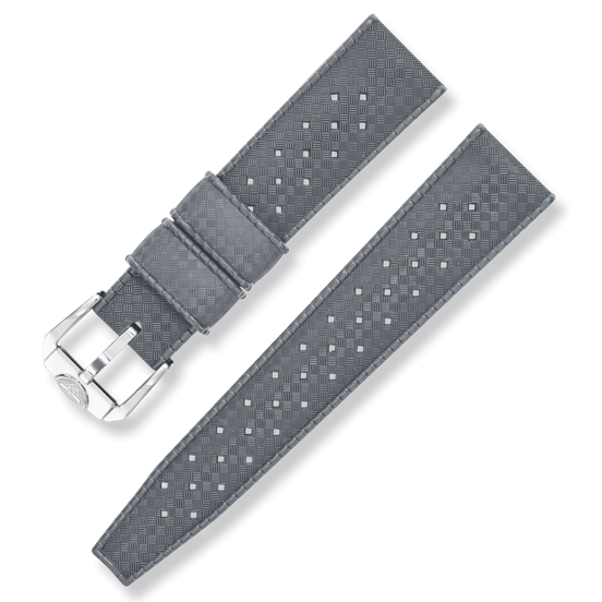 SQUALE GREY TROPIC RUBBER POLISHED BUCKLE