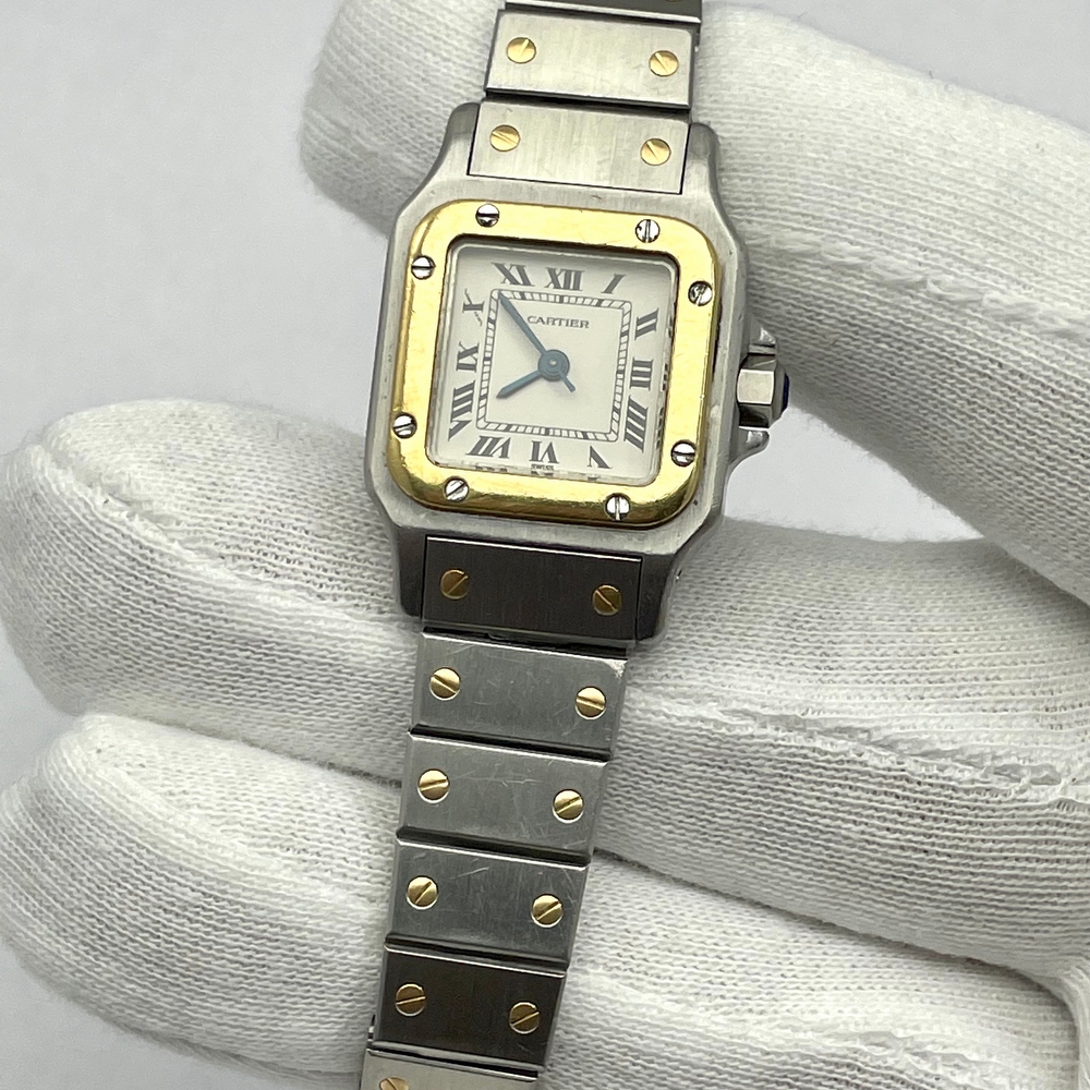 Cartier Santos Galbee Gold Steel Automatic Ladies 24mm