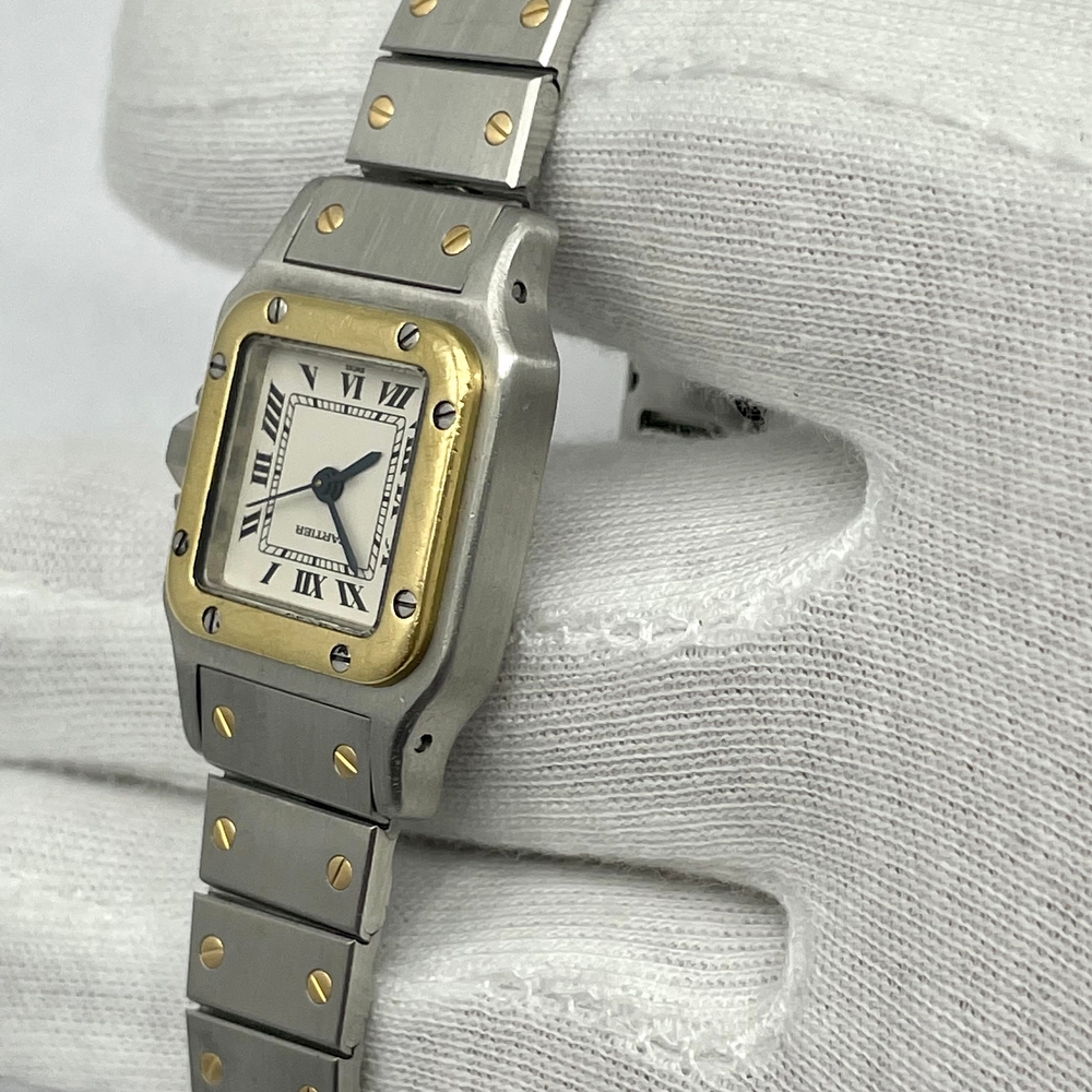 Cartier Santos Galbee Gold Steel Automatic Ladies 24mm