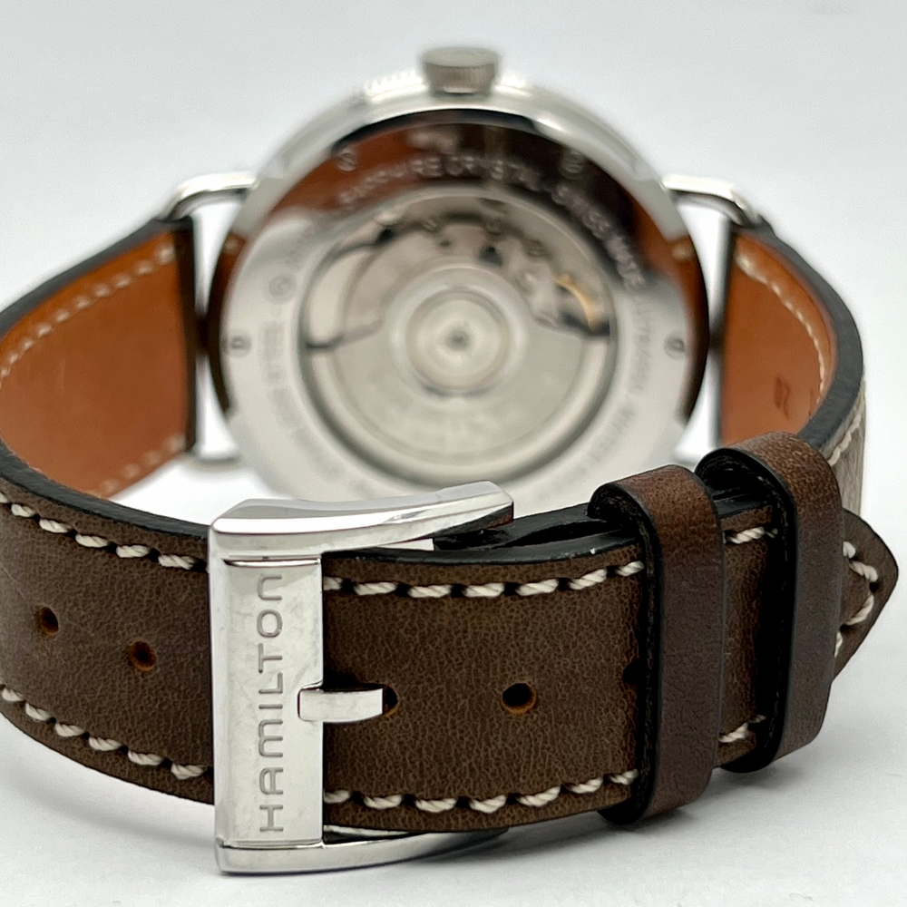 Hamilton Khaki Pioneer Small Second Hand Blue dail 