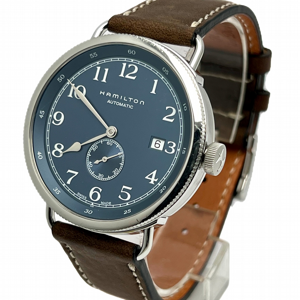 Hamilton Khaki Pioneer Small Second Hand Blue dail 