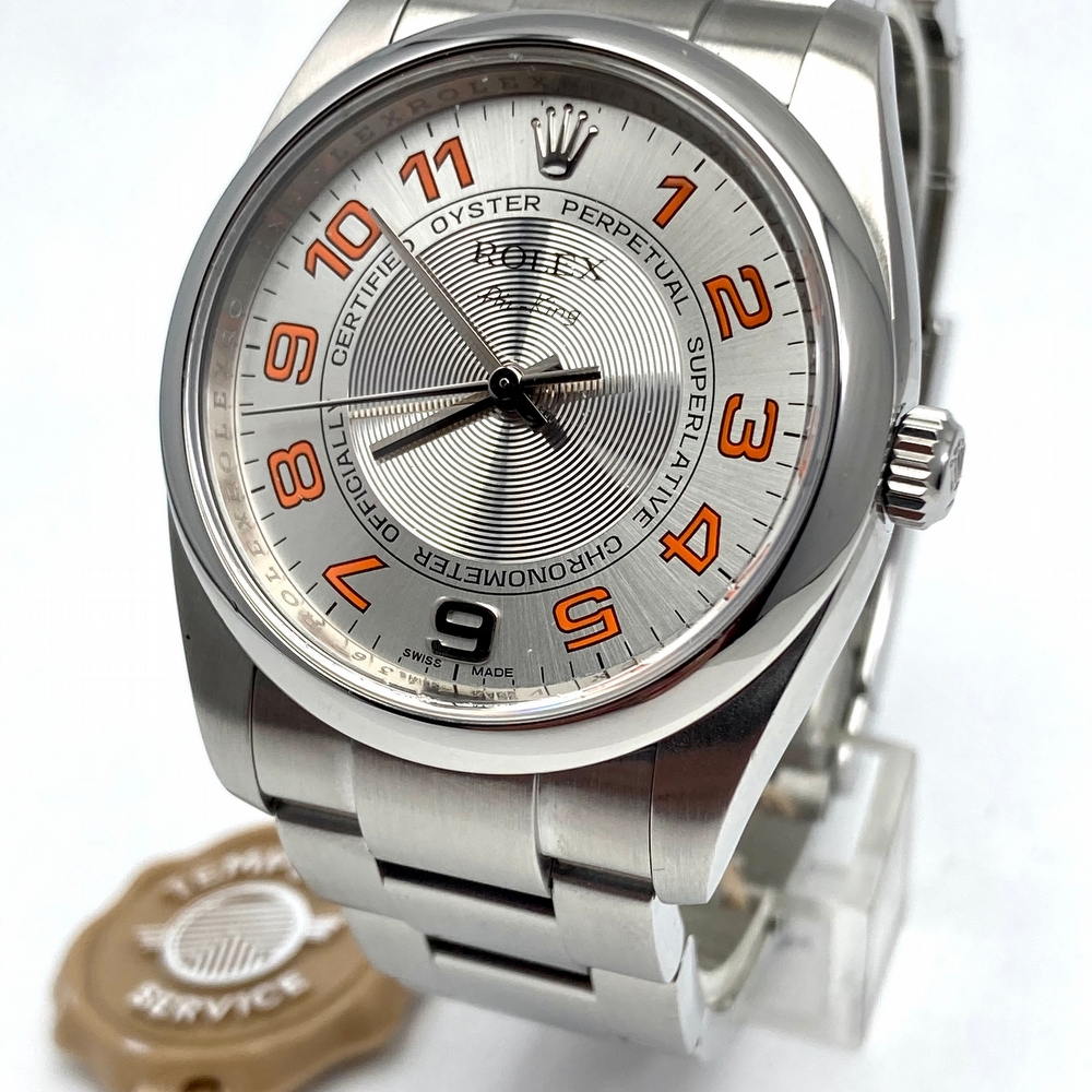 Rolex Air King 34mm steel Orange & Silver Dial