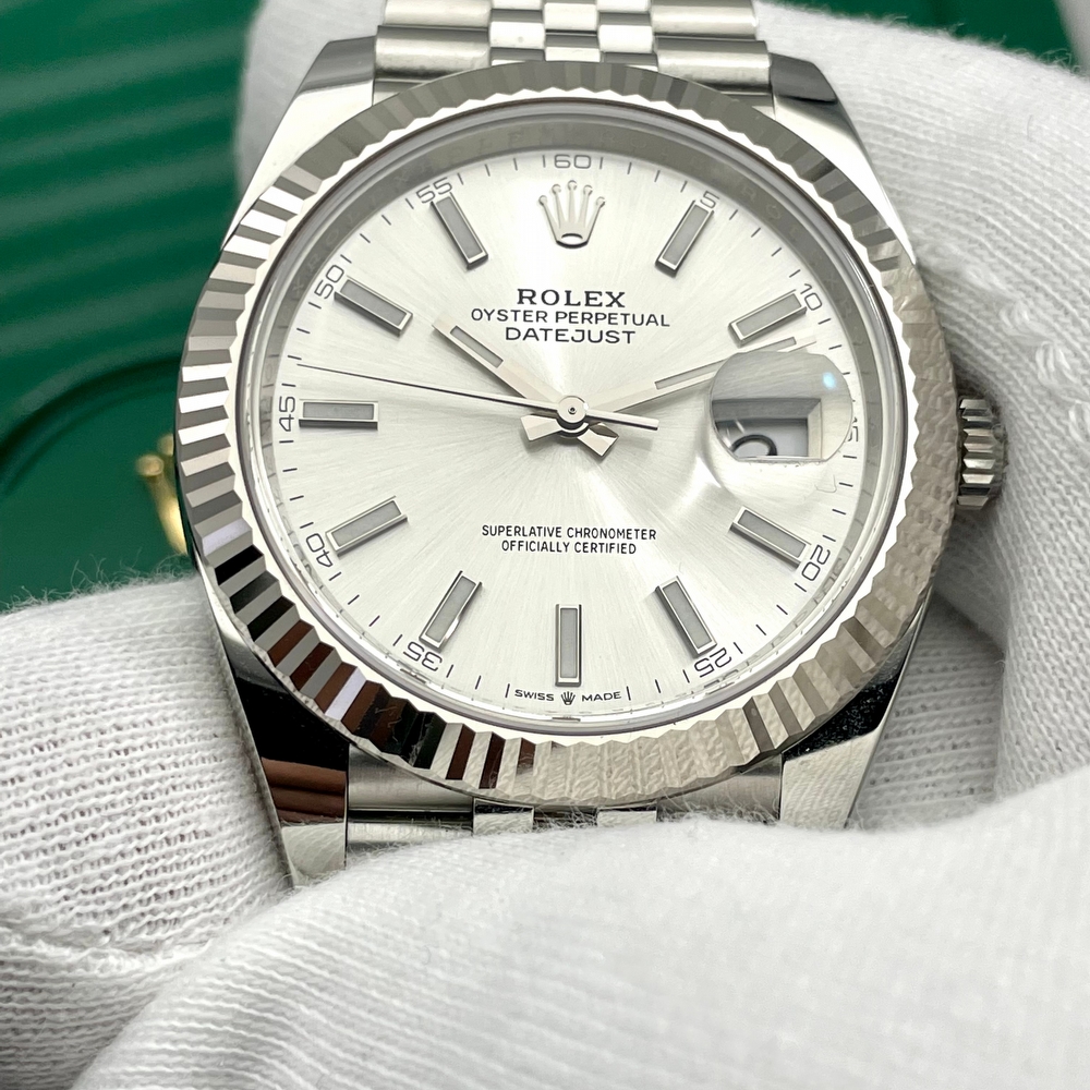 Rolex Datejust 41 Fluted Jubilee Silver Dial