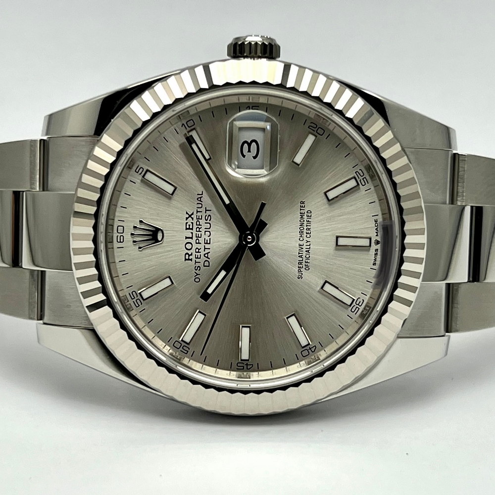 ROLEX DATEJUST 41 FLUTED SILVER DIAL