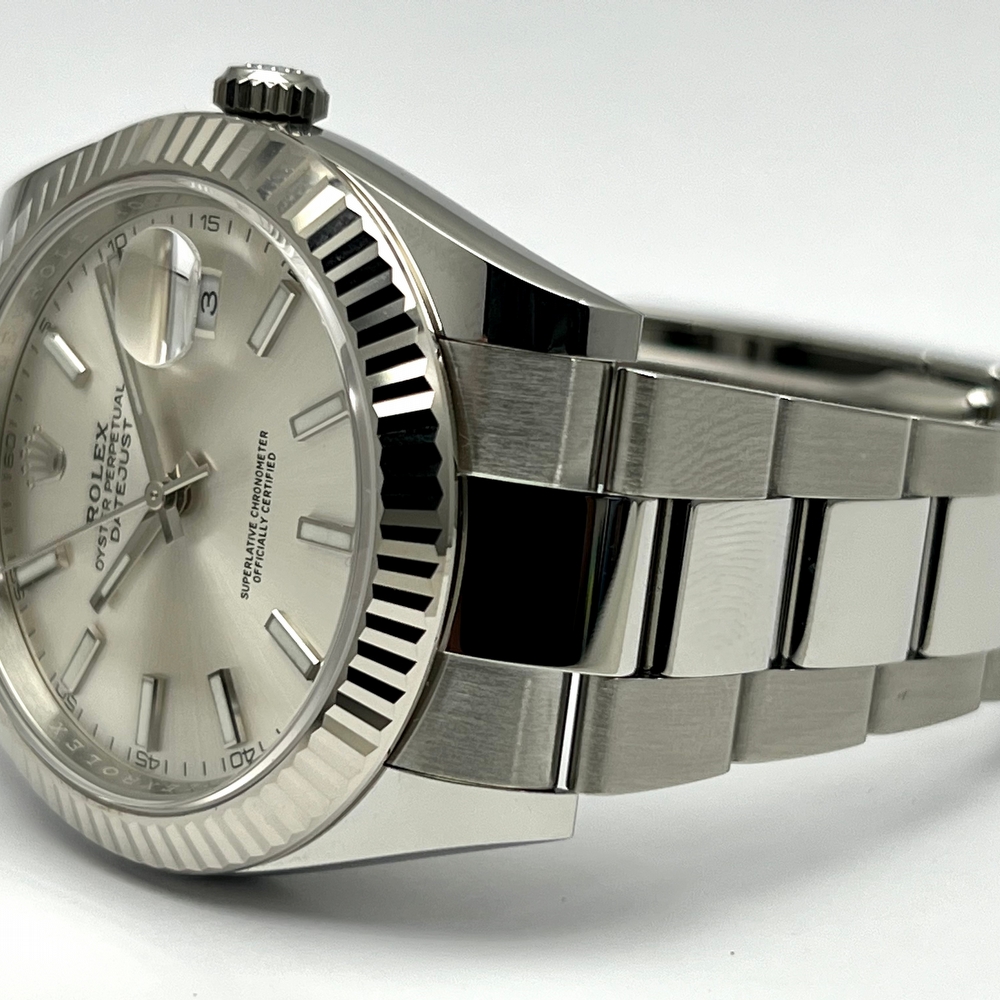 ROLEX DATEJUST 41 FLUTED SILVER DIAL