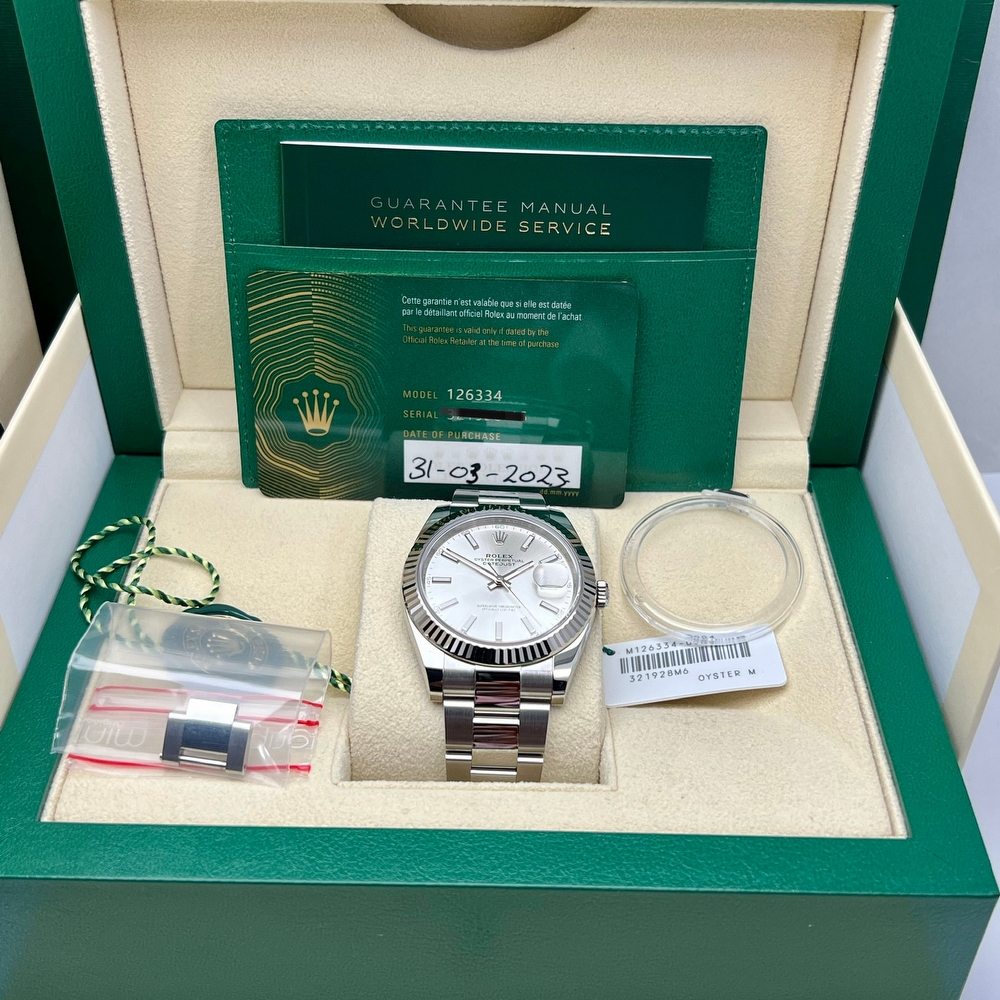 ROLEX DATEJUST 41 FLUTED SILVER DIAL