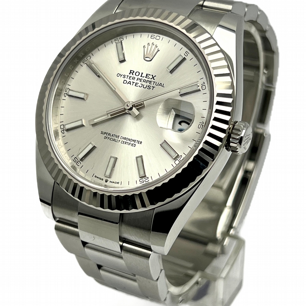 ROLEX DATEJUST 41 FLUTED SILVER DIAL