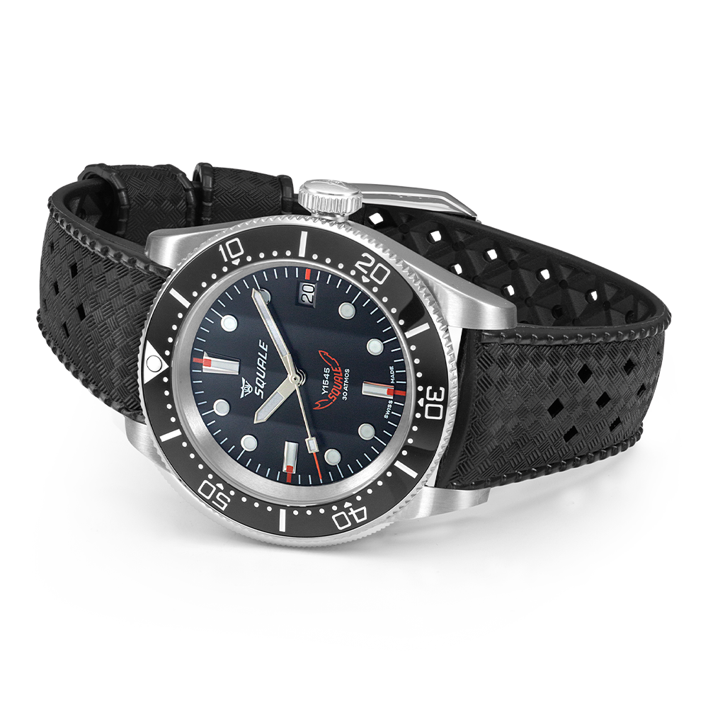 Squale 1545 Black Rubber