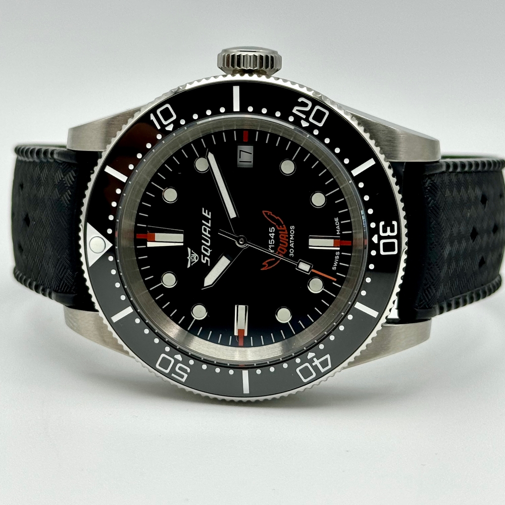 Squale 1545 Black rubber 