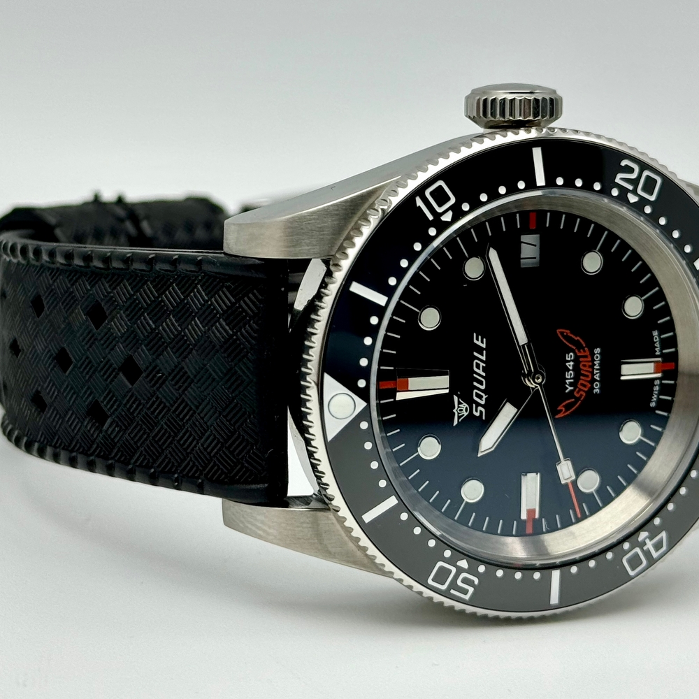 Squale 1545 Black rubber 