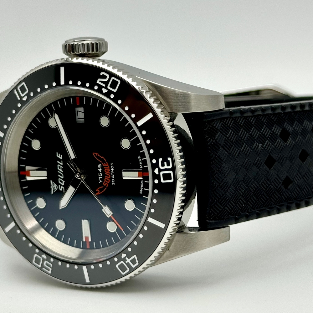 Squale 1545 Black rubber 