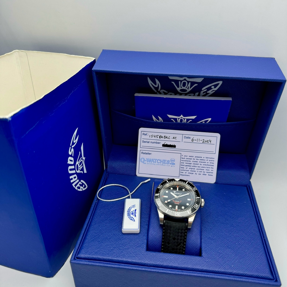 Squale 1545 Black rubber 