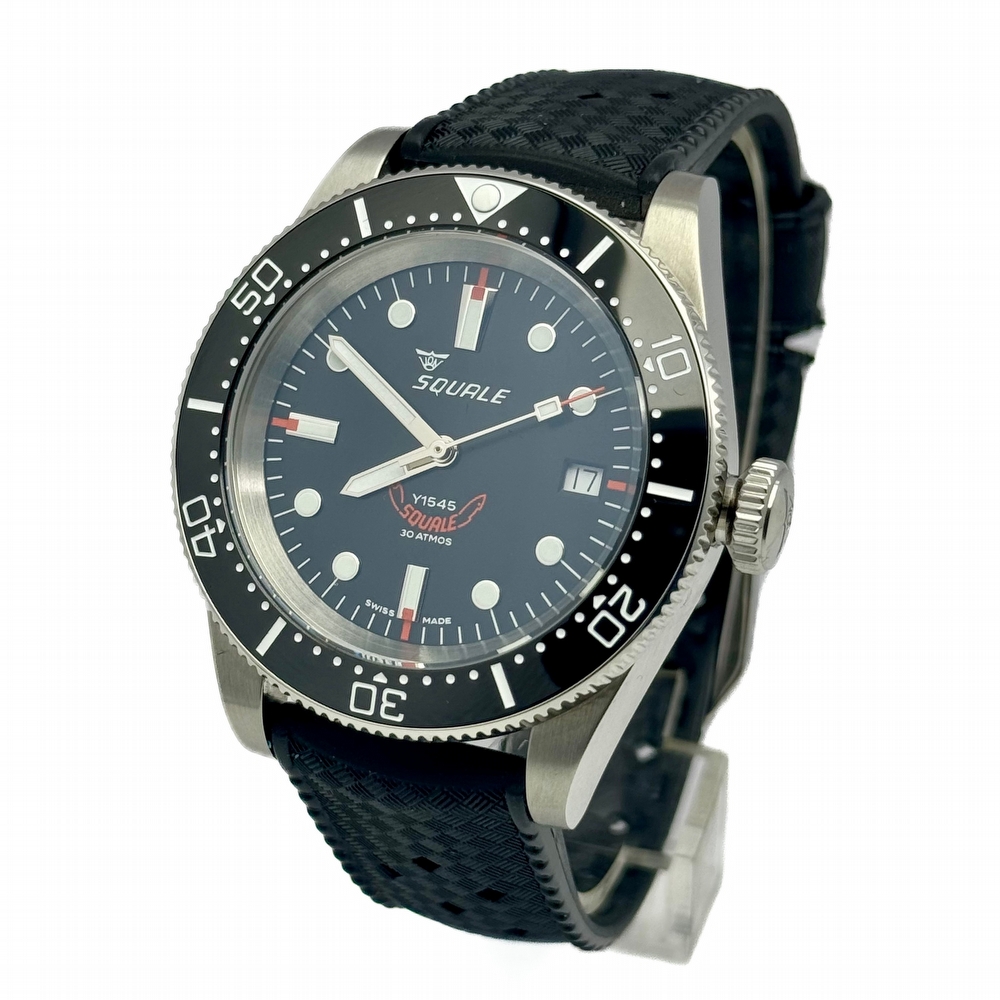 Squale 1545 Black rubber 