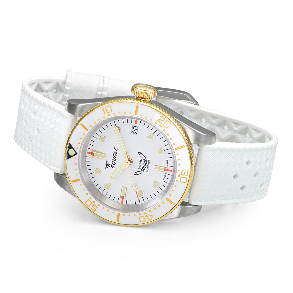 Squale 1545 White Rubber 